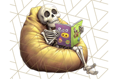 Quirky Skeleton Clipart PNG, Funny Halloween Bones Art Product Image 4
