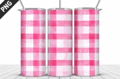 Pink Plaid Tumbler Design | Valentine's Day Tumbler Wrap Product Image 3