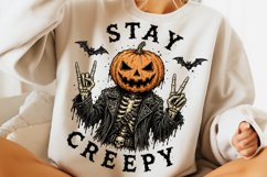 Stay Creepy PNG, Retro Dripping Heart Halloween PNG, Spooky Product Image 6