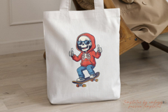 Skeleton Skating PNG Cool Skull Skateboard Clipart Product Image 3