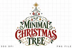 Minimal Christmas Tree PNG - Modern Vintage Holiday Tree Product Image 3