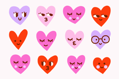 Cute Valentine Hearts PNG Clipart Set Product Image 2