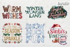 Christmas Clipart Quotes BUNDLE 64 PNG festive Holiday Product Image 2