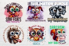 Sarcastic Animal Quote Bundle Sublimation Design of 17 PNG Product Image 3