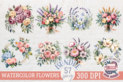 Spring Flowers Clipart Sublimation Bundle 57 PNG Bouquet Product Image 2