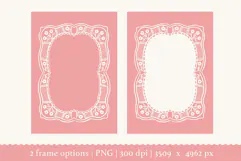 Hand-Drawn Vintage Lace Frame Clipart for Wedding Designs Product Image 2