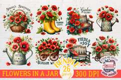 Poppy Flowers Clipart Sublimation Bundle 26 PNG Spring Product Image 2