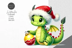 Christmas clipart, Dragon clipart, Winter clipart Product Image 1