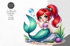 Mermaid clipart, Fantasy clipart, Nursery clipart Product Image 1