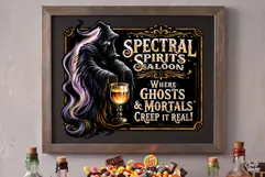 Spectral Spirits Saloon Halloween PNG Sign Graphic Reaper Product Image 2