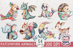 Cute Animals Patchwork Sublimation Bundle 37 PNG Kid Product Image 2