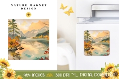 Cute Nature Magnet Print, River Magnet Sublimation Product Image 1