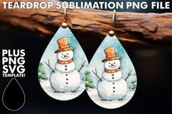 Holiday Snowman Teardrop Earring PNG Design Product Image 1