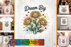 Dazzling TOTE BAG Gift Ideas PNG, Flowers Quote Product Image 1