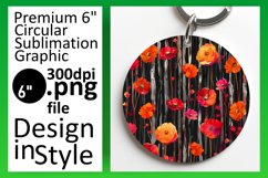 Dynamic Floral Patterns: Sublimation Circle &amp; Keychain Product Image 1