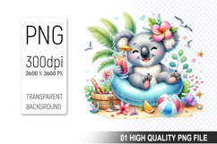 Summer Animals Clipart PNG Bundle, Tropical Summer Animals Product Image 13