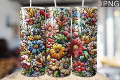 Embroidered Flowers Tumbler Wrap - High Quality 300 Dpi Product Image 1