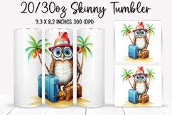 Owl on Vacation Sublimation - Tumbler Sublimation Design Product Image 1