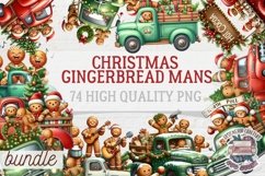 Christmas Gingerbread Mans bundle 74 PNG Sublimation Cute Product Image 1