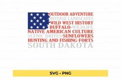 South Dakota Characteristic Words | American Flag SVG Product Image 1