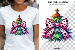 Coquette Christmas Tree PNG | Aesthetic Colorful Christmas Product Image 1