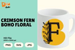Crimson Fern Boho Floral Monogram Product Image 1