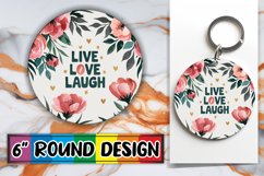 Bright Keychain Sublimation Circle, Flower Quote Product Image 1