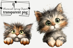 Whimsical Spring Cats PNG Clipart Watercolor PNG Product Image 1