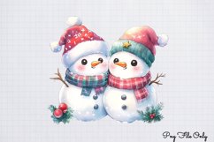 Christmas Cute-Snowman Clipart Bundle PNG Product Image 16