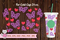 Butterfly svg, heart svg for Full Wrap Venti Cold Cup 24 oz Product Image 1