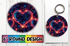 Elegant Heart Round Sublimation Product Image 1