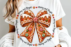 Merry and Bright PNG, Christmas Bow PNG, Funny Christmas PNG Product Image 3