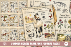 Summer Horses Farm Junk Journal Pages Product Image 1