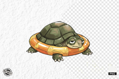 Quirky Funny Summer Turtle Clipart Product Image 1