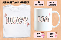 Bellerina Alphabet PNG Cute Ballet Letters Numbers 300 DPI Product Image 6