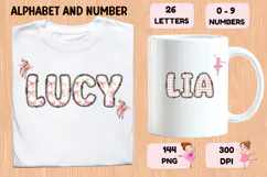 Bellerina Alphabet PNG Cute Ballet Letters Numbers 300 DPI Product Image 6