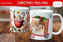 Hot cocoa photo mug wrap PNG, Christmas picture mug png Product Image 3