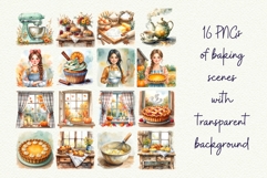 Cozy Fall Baking Watercolor Clipart Bundle Product Image 4