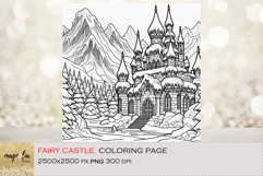 Printable Princess Castle Coloring Page | PNG Product Image 1