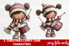 Christmas Candy Cane Characters Clipart Product Image 1