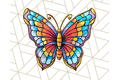 Stained Glass Hearts and Butterflies Clipart PNG Product Image 4