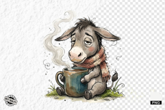 Whimsical Farm Animals Drink Coffee Clipart Product Image 1