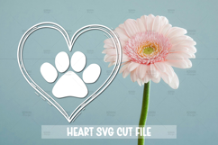 8 Paws Hearts SVG Cut File, Heart Vinyl Decal SVG Product Image 8