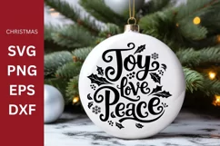 Christmas SVG, Joy Love Peace, Christmas Quote Product Image 1