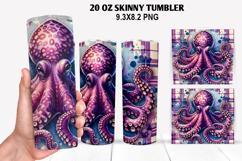 Octopus Skinny Tumbler 20oz Wrap Design, Animal Tumbler Wrap Product Image 1