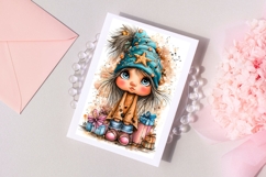 36 JPG Whimsical Cute Christmas Watercolor Girls Bundle Product Image 11