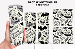 Halloween Skinny Tumbler 20oz Wrap Design, Halloween Tumbler Product Image 1