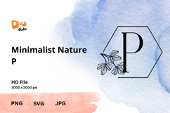 Minimalist Nature Monogram - Elegant Botanical Letter Design Product Image 1