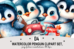 Watercolor Penguin Clipart png Whimsical Penguin Clipart Product Image 1