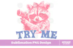 Try Me Vintage Funny Sarcastic Coquette Feral Raccoon PNG Product Image 1
